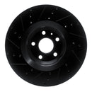 R1 12-15 Audi TTS Quattro Front Right Drilled & Slotted Black Brake Rotor