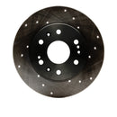 R1 05-20 Cadillac XTS Front Drilled & Slotted Black Brake Rotor Set
