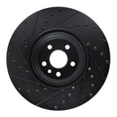R1 20-25 Jaguar E-Pace Front Right Drilled & Slotted Black Brake Rotor