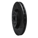 R1 17-25 Acura Integra Front Right Drilled & Slotted Black Brake Rotor