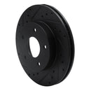 R1 78-81 Pontiac Firebird Rear Left Drilled & Slotted Black Brake Rotor