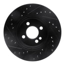 R1 07-15 Mini Cooper Front Drilled & Slotted Black Brake Rotor Set