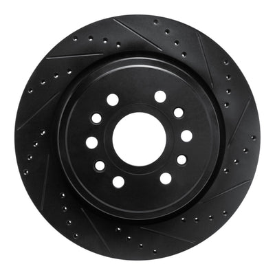 R1 21-25 Jeep Grand Wagoneer L Rear Right Drilled & Slotted Black Brake Rotor