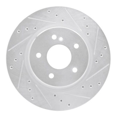 R1 1998-2009 Chrysler Crossfire Rear Right Drilled & Slotted Silver Brake Rotor