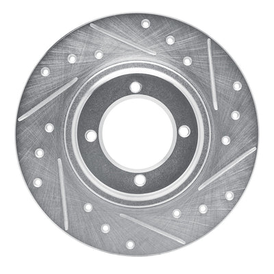 R1 81-84 Toyota Starlet Front Right Drilled & Slotted Silver Brake Rotor