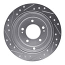 R1 04-06 Kia AMANTI Rear Right Drilled & Slotted Silver Brake Rotor