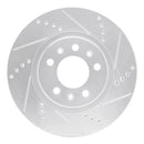 R1 06-10 Pontiac SOLSTICE Front Right Drilled & Slotted Silver Brake Rotor