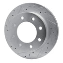 R1 03-05 Chevrolet Silverado 1500 Rear Left Drilled & Slotted Silver Brake Rotor