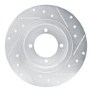 R1 75-82 Nissan 210 Front Left Drilled & Slotted Silver Brake Rotor