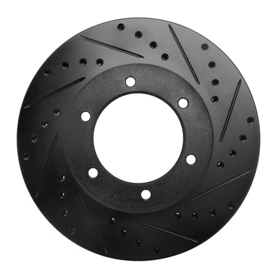 R1 91-98 Toyota 4Runner Front Right Drilled & Slotted Black Brake Rotor