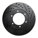 R1 91-98 Toyota 4Runner Front Right Drilled & Slotted Black Brake Rotor