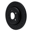 R1 01-06 BMW 330CI Rear Left Drilled & Slotted Black Brake Rotor