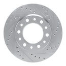 R1 76-89 Toyota Land Cruiser Front Right Drilled & Slotted Black Brake Rotor
