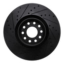 R1 99-04 Audi S6 Front Right Drilled & Slotted Black Brake Rotor