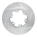 R1 85-02 Nissan Pickup Front Drilled & Slotted Silver Brake Rotor Set w/Optimum OE Pads and Hardware