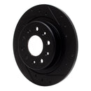 R1 2016-2025 Buick LaCrosse Rear Right Drilled & Slotted Black Brake Rotor