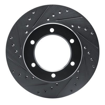 R1 1986-1995 Toyota 4Runner Front Left Drilled & Slotted Black Brake Rotor