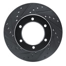 R1 86-95 Toyota 4Runner Front Drilled & Slotted Black Brake Rotor Set