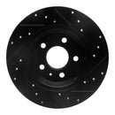 R1 09-25 Audi A4 Left Drilled & Slotted Black Brake Rotor