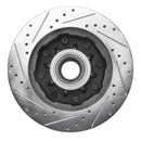 R1 93-95 Chevrolet G30 Front Right Drilled & Slotted Silver Brake Rotor