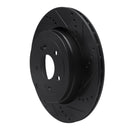 R1 10-16 Hyundai Genesis Coupe Rear Right Drilled & Slotted Black Brake Rotor