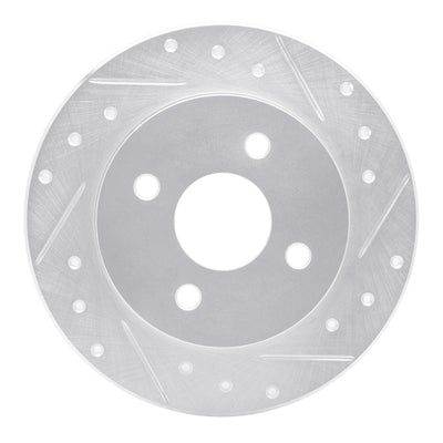 R1 91-98 Saturn SC1 Rear Right Drilled & Slotted Silver Brake Rotor