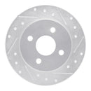 R1 91-98 Saturn SC1 Rear Right Drilled & Slotted Silver Brake Rotor