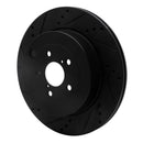 R1 17-25 Subaru BRZ Rear Left Drilled & Slotted Black Brake Rotor