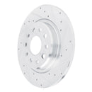 R1 22-25 Jeep Grand Cherokee Rear Right Drilled & Slotted Silver Brake Rotor