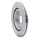 R1 06-08 Jaguar S-Type Rear Left Drilled & Slotted Silver Brake Rotor