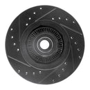 R1 95-11 Ford Explorer Front Right Drilled & Slotted Black Brake Rotor