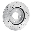 R1 07-14 Nissan Cube Front Drilled & Slotted Silver Brake Rotor Set