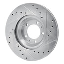 R1 81-89 Alfa Romeo Milano Front Left Drilled & Slotted Silver Brake Rotor