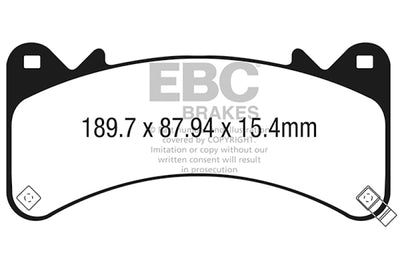 EBC 2015+ Chevrolet Tahoe 2WD (6 Piston Brembo) Yellowstuff Front Brake Pads