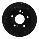 R1 94-98 Nissan 240SX Rear Right Drilled & Slotted Black Brake Rotor