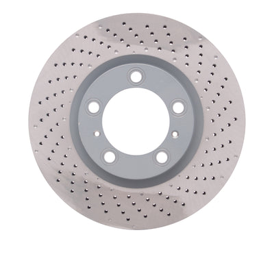 DFC 09-23 Porsche 718 Cayman Right Front Drilled Hi-Carbon Alloy Geomet Coated Rotor