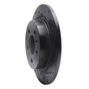 R1 06-11 Buick Lucerne Rear Right Drilled & Slotted Black Brake Rotor