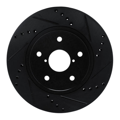 R1 -24 Subaru Forester Front Right Drilled & Slotted Black Brake Rotor