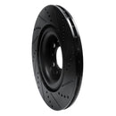 R1 2017-2025 Alfa Romeo Stelvio Front Right Drilled & Slotted Black Brake Rotor