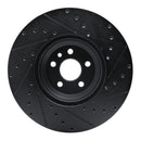 R1 20-25 Jaguar E-Pace Front Left Drilled & Slotted Black Brake Rotor