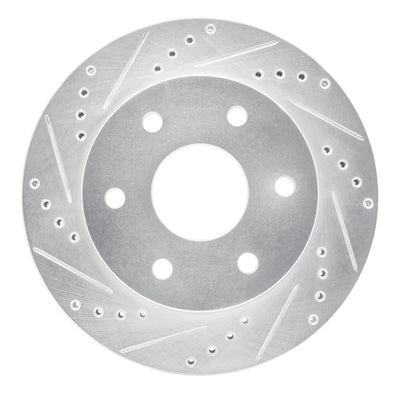 R1 21-22 Chevrolet Colorado Front Left Drilled & Slotted Silver Brake Rotor