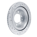 R1 2022-2025 Lexus GX550 Rear Right Drilled & Slotted Silver Brake Rotor