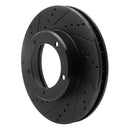 R1 98-07 Lexus LX470 Front Left Drilled & Slotted Black Brake Rotor
