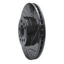 R1 00-06 BMW X5 Front Right Drilled & Slotted Black Brake Rotor