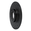 R1 81-84 Toyota STARLET Front Left Drilled & Slotted Black Brake Rotor