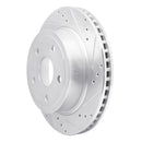 R1 04-06 Dodge Ram 1500 Pickup Rear Right Drilled & Slotted Silver Brake Rotor