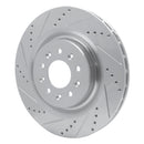 R1 00-06 Jaguar XJR Front Left Drilled & Slotted Silver Brake Rotor