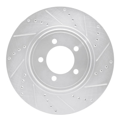 R1 03-05 Lincoln AVIATOR Front Right Drilled & Slotted Silver Brake Rotor