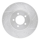 R1 03-05 Lincoln AVIATOR Front Right Drilled & Slotted Silver Brake Rotor