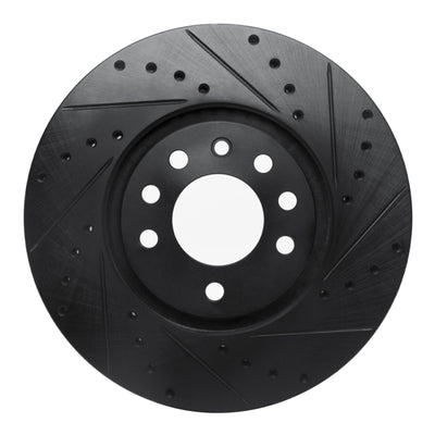 R1 99-10 Chevrolet ASTRA (Mexico) Front Right Drilled & Slotted Black Brake Rotor